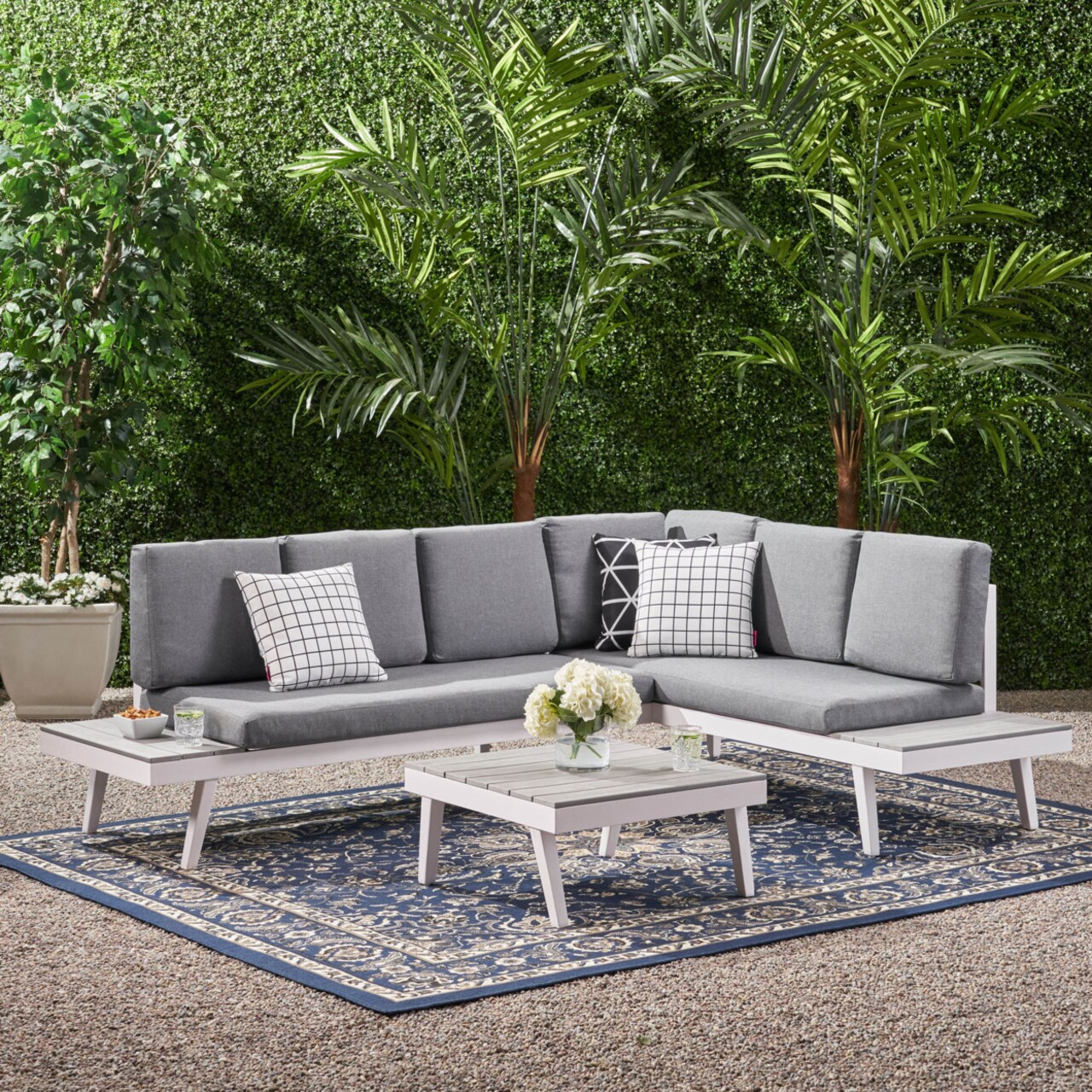 Outdoor aluminum discount sofa set